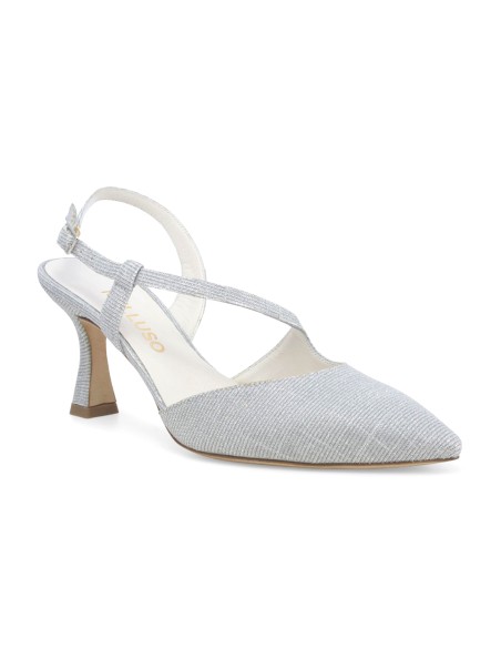 Melluso slingback elegante in tessuto glitter